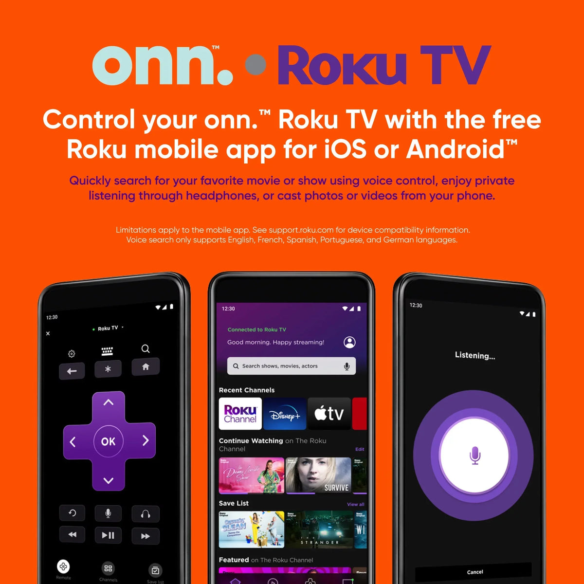 Dimming, and 120hz Local with QLED Dolby UHD HDR Roku Atmos, TV (2160p) onn. Refresh (100071705) 4K Rate, Effective 65” Dolby Vision, Smart
